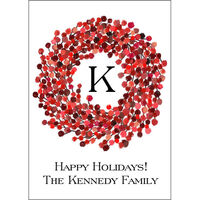 Red Berry Wreath Flat Holiday Cards