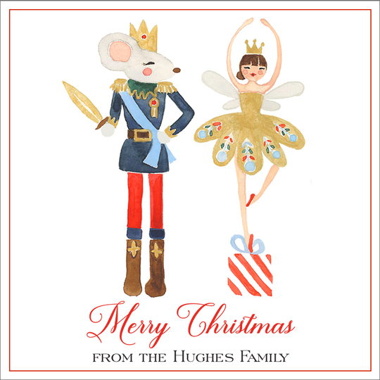 King And Sugar Plum Fairy Square Gift Stickers