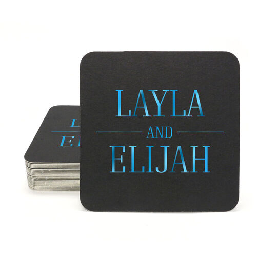 Modern Couple Square Coasters