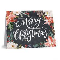 Poinsettias and Roses Folded Holiday Cards