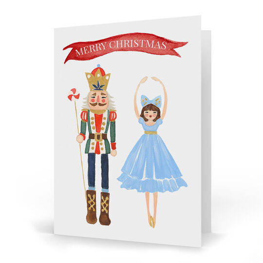 Nutcracker and Clara Folded Holiday Cards