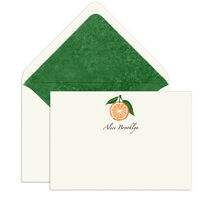 Orange Slice Engraved Motif Flat Note Cards