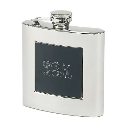 Polished Flask with Black Front