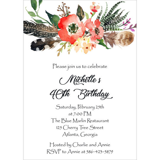 Fall Feathers Invitations