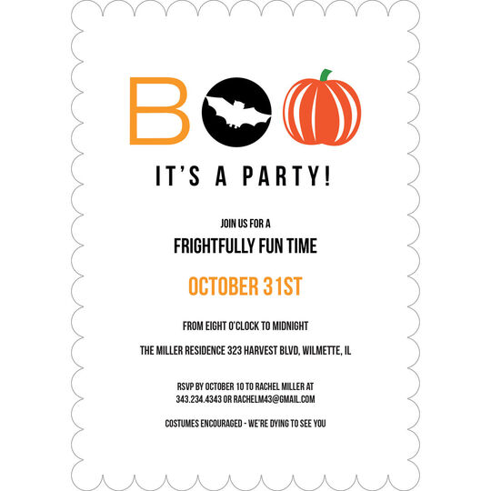 Boo Halloween Invitations