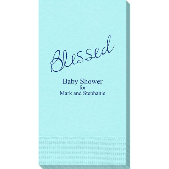 Expressive Script Blessed Guest Towels