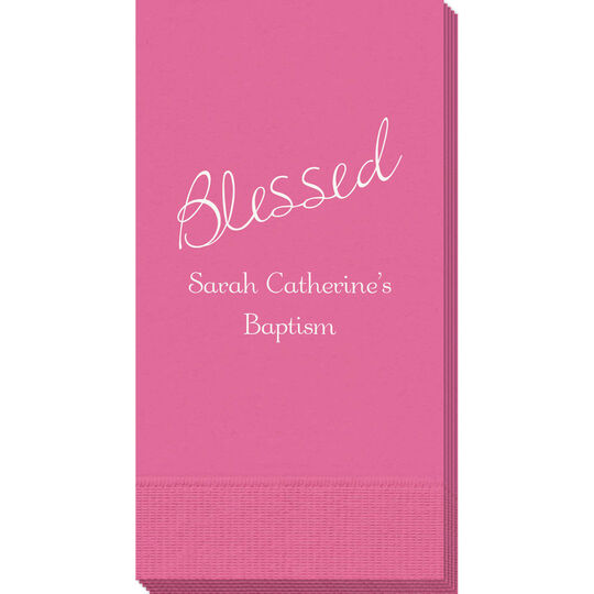 Expressive Script Blessed Guest Towels