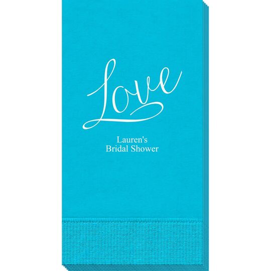 Expressive Script Love Guest Towels