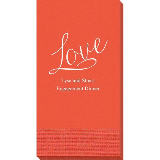 Expressive Script Love Guest Towels