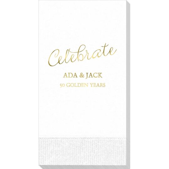Expressive Script Celebrate Guest Towels