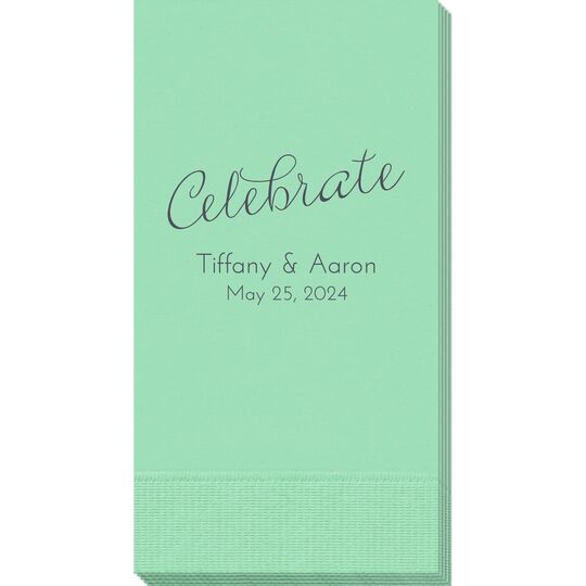 Expressive Script Celebrate Guest Towels