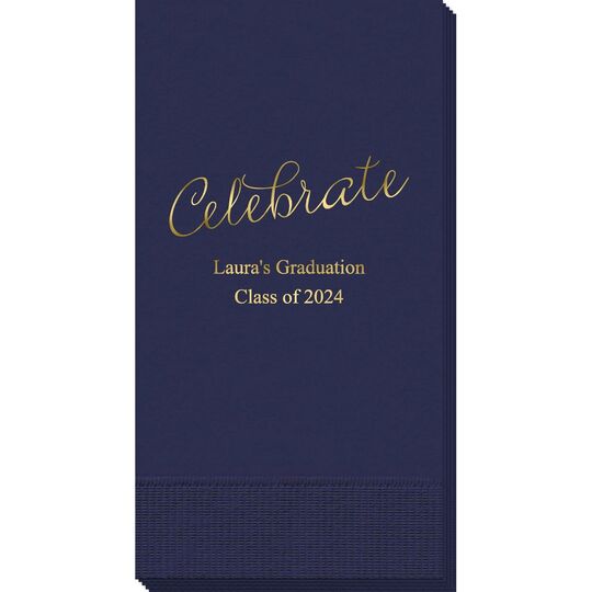 Expressive Script Celebrate Guest Towels