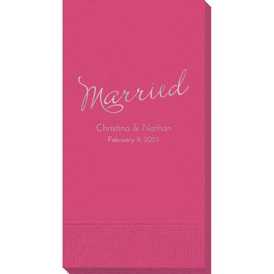 Expressive Script Married Guest Towels