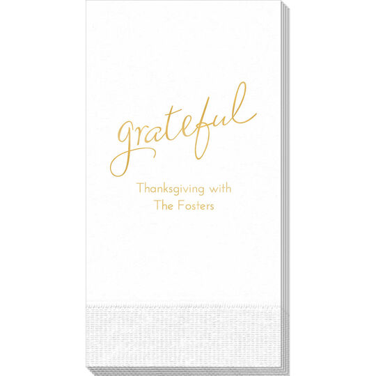 Expressive Script Grateful Guest Towels