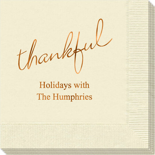 Expressive Script Thankful Napkins