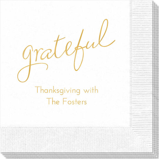 Expressive Script Grateful Napkins