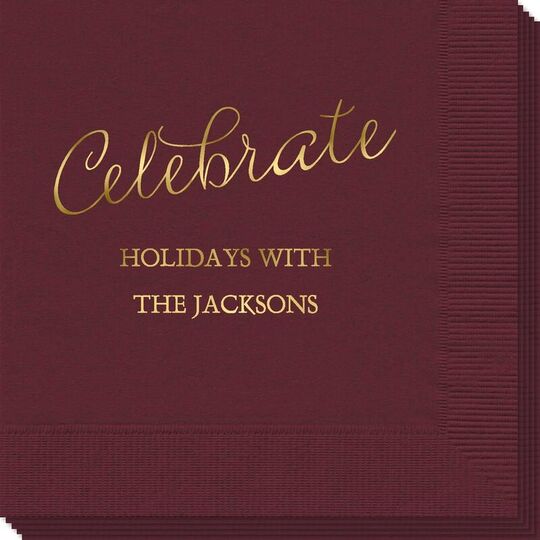 Expressive Script Celebrate Napkins