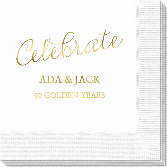 Expressive Script Celebrate Napkins