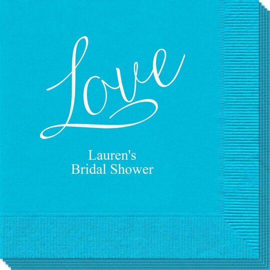 Expressive Script Love Napkins