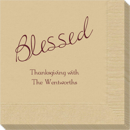 Expressive Script Blessed Napkins