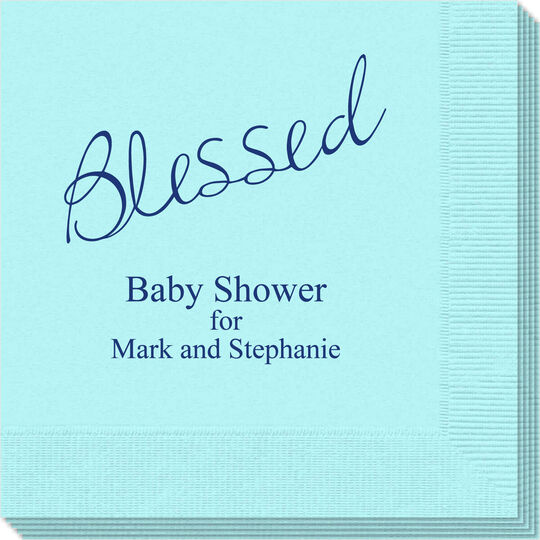 Expressive Script Blessed Napkins