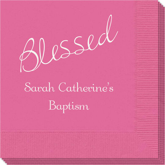 Expressive Script Blessed Napkins