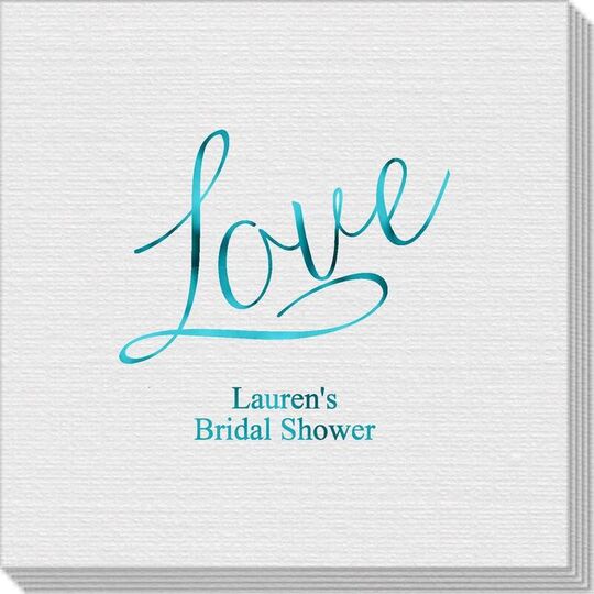 Expressive Script Love Linen Like Napkins
