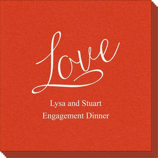 Expressive Script Love Linen Like Napkins