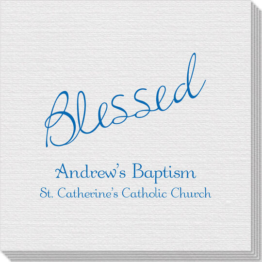 Expressive Script Blessed Linen Like Napkins