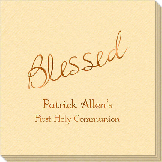 Expressive Script Blessed Linen Like Napkins