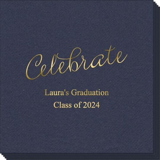 Expressive Script Celebrate Linen Like Napkins