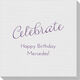 Expressive Script Celebrate Linen Like Napkins Image 1 of 5