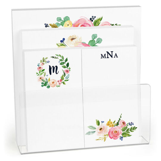 Watercolor Roses Notepad Set