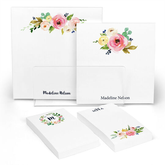 Watercolor Roses Notepad Set