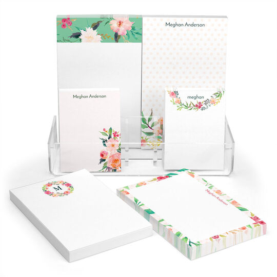 Watercolor Peonies Notepad Set