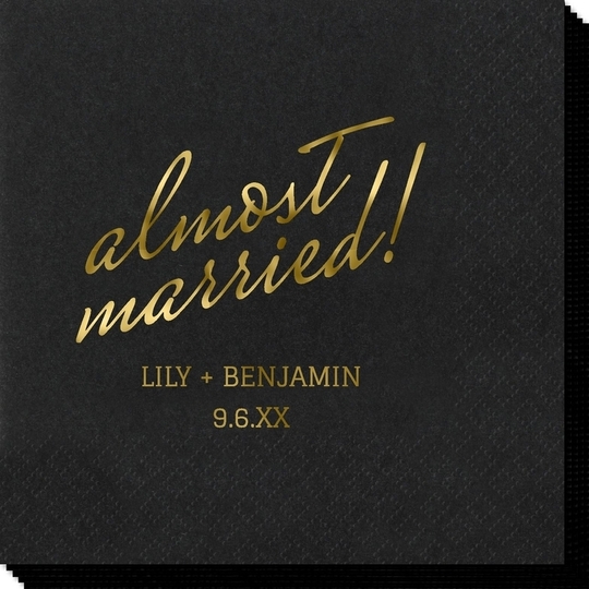 Expressive Script Almost Married Napkins