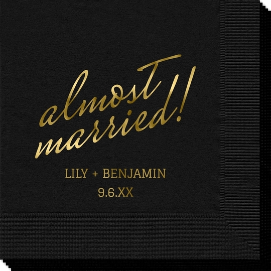 Expressive Script Almost Married Napkins