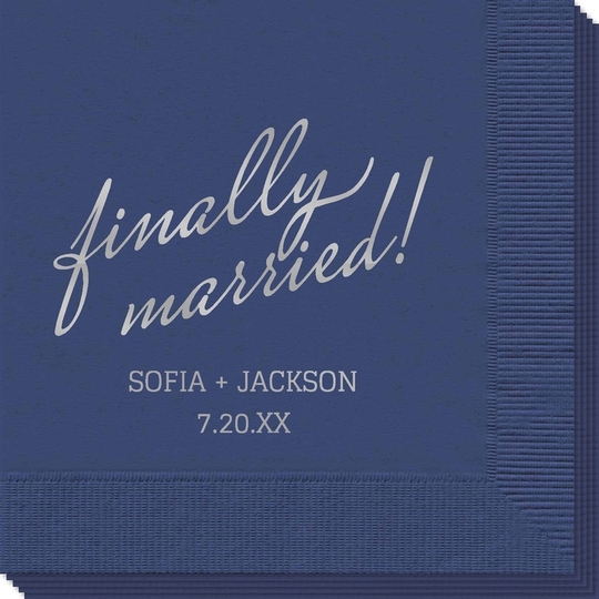 Expressive Script Finally Married Napkins