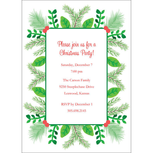 Christmas Greens Festive Invitation