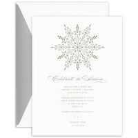 Engraved Silver and Gold Snowflake Invitations
