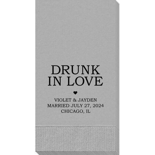 Drunk in Love Heart Guest Towels