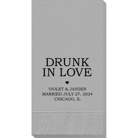 Drunk in Love Heart Guest Towels