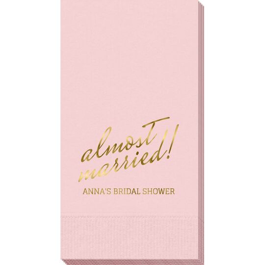Expressive Script Almost Married Guest Towels
