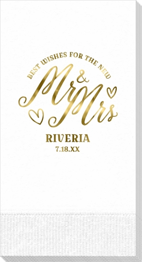 Mr. and Mrs. Best Wishes Guest Towels