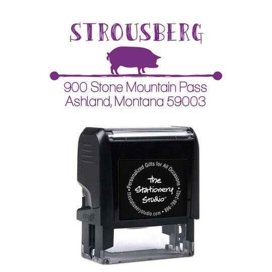 Pig Rectangular Self-Inking Stamp