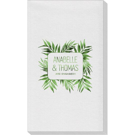 Palm Leaves Linen Like Guest Towels