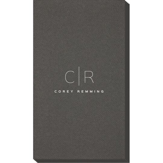 Duogram Initials Linen Like Guest Towels