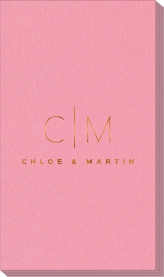 Duogram Initials Linen Like Guest Towels