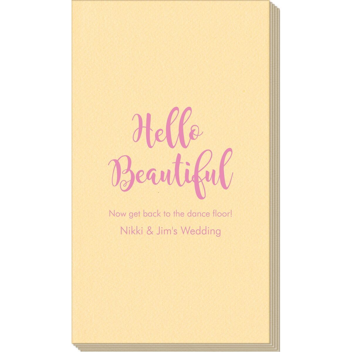 Hello Beautiful Guest Towels - Hand Towel, Dinner Napkin, Custom Napkin, Hostess gift, sold Bridal Shower, Personalizable