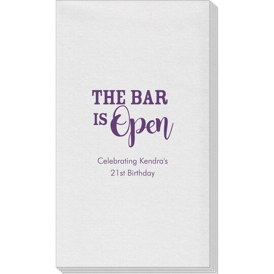 The Bar Is Open Linen Like Guest Towels